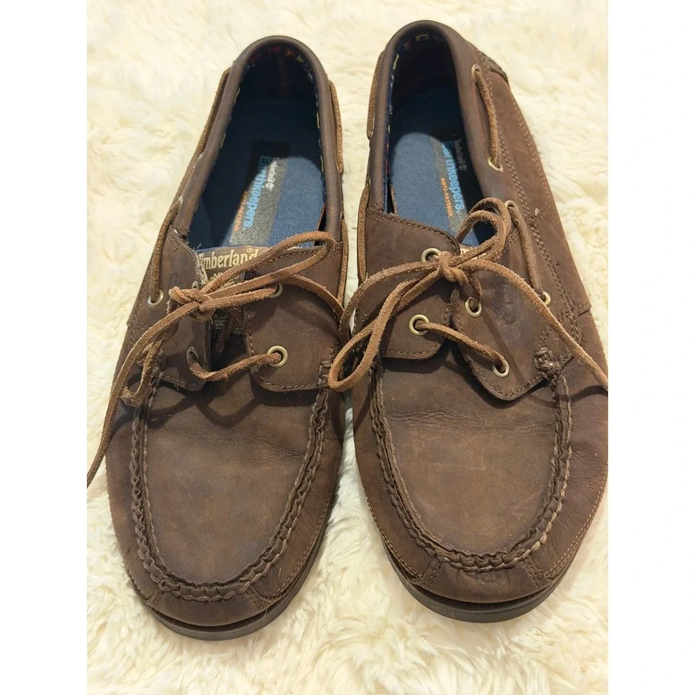 Timberland Earthkeepers Boat Shoes Mens 10 Brown Good Leather 5231R Loafers